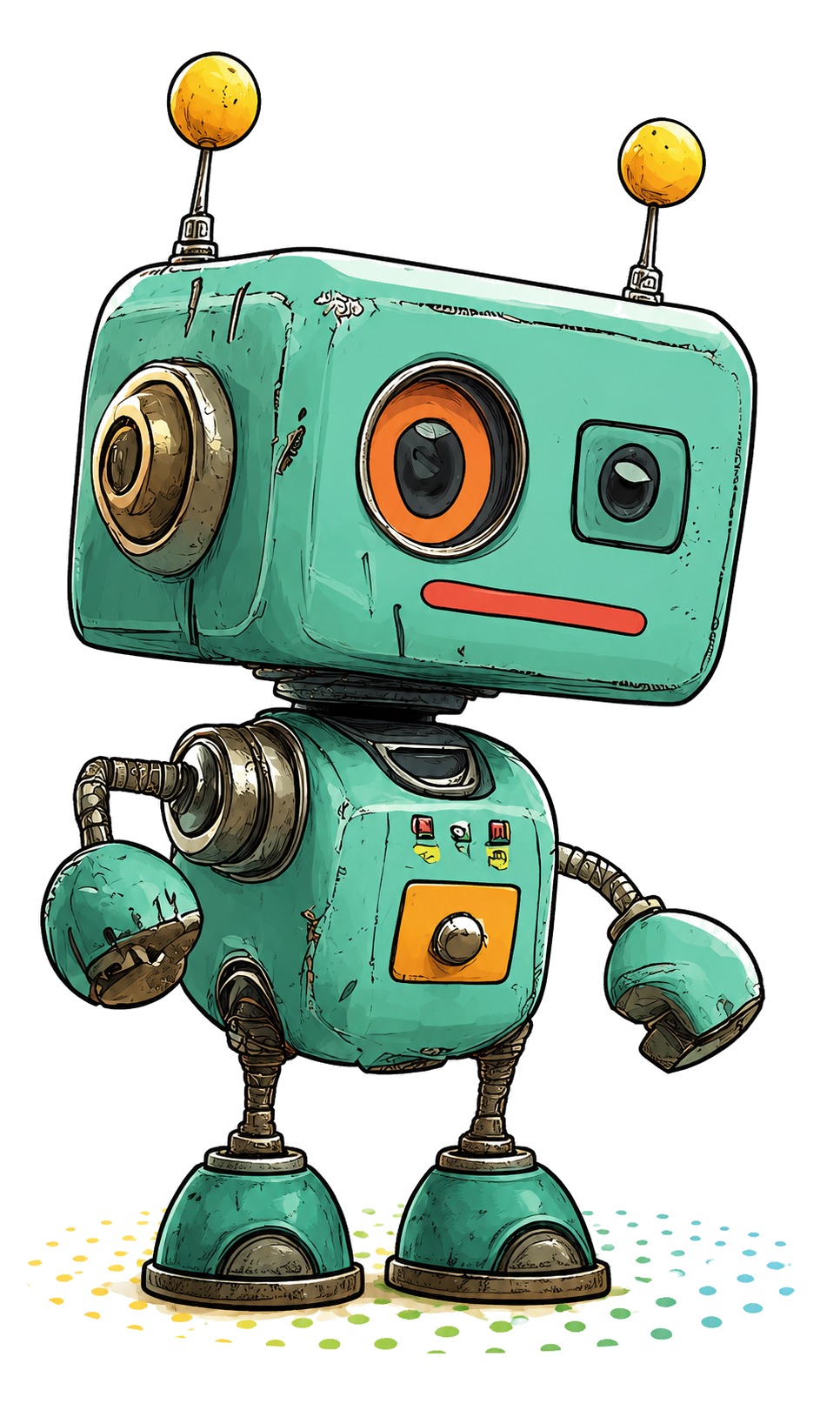 Illustration du robot vert UNPLUGGED